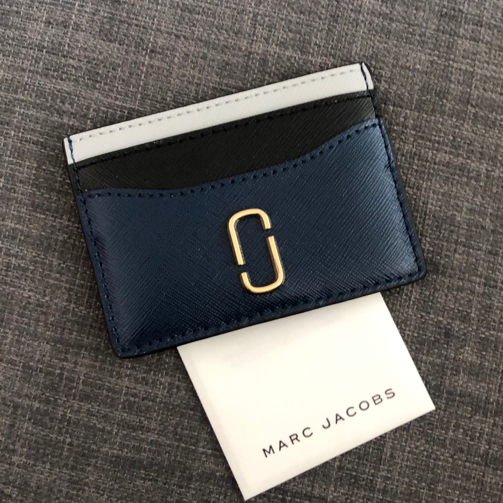 Marc Jacobs Snapshot Logo Blue Grey Cardholder